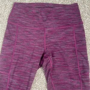 Purple strip leggings